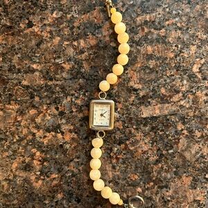 Vintage Cream Beaded Women's Watch